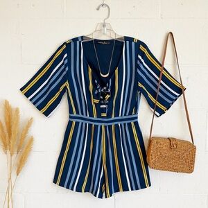 Abercrombie & Fitch striped tie detail romper/ jumper ❤️